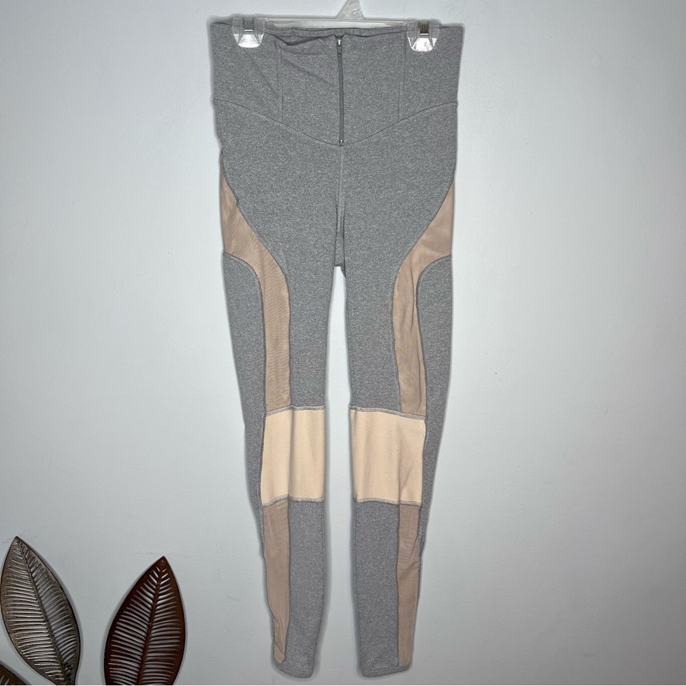 Free People FP Movement Cool Rider Mesh‎ Panel Leggings Grey Nude High Waist - Picture 6 of 10